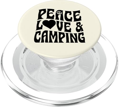 Friedenssymbol, Herz, Liebe und Camping-Herz PopSockets PopGrip für MagSafe von Matching Family Camping and Campfire Essentials