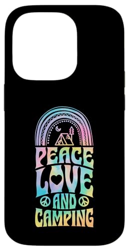 Hülle für iPhone 14 Pro Frieden, Liebe und Camping Bohemian Rainbow von Matching Family Camping and Campfire Essentials