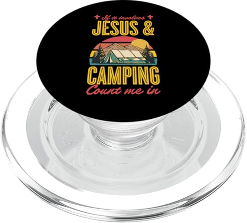 Wenn es um Jesus und Camping geht, zähle mich dazu PopSockets PopGrip für MagSafe von Matching Family Camping and Campfire Essentials