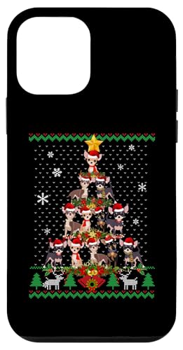 Hülle für iPhone 12 mini Chihuahua Weihnachtsbaum Hund Liebhaber Weihnachtsbeleuchtung Pyjama von Matching Family Christmas Ugly Sweater Dog Breeds