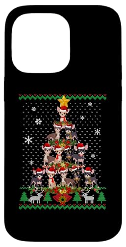 Hülle für iPhone 14 Pro Max Chihuahua Weihnachtsbaum Hund Liebhaber Weihnachtsbeleuchtung Pyjama von Matching Family Christmas Ugly Sweater Dog Breeds