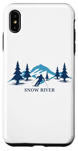 Snow River Michigan Skigebiet Skifahrer Hülle für iPhone XS Max von Matching Family Ski Resort Michigan