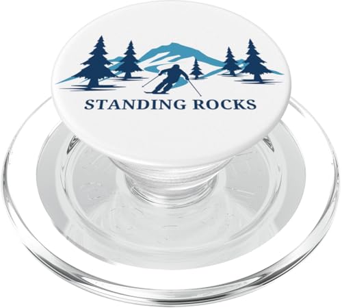 Standing Rocks Wisconsin Skigebiet Skifahrer PopSockets PopGrip für MagSafe von Matching Family Ski Resort Wisconsin