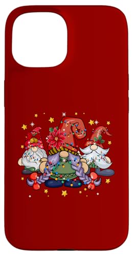 Hülle für iPhone 15 Zwergin mit geflochtenen Haaren und ihre zwei Söhne - Xmas von Matching Gnome Family Christmas Shirts & Gifts