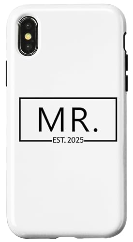 Hülle für iPhone X/XS Mr. Est. 2025 Ehepaar Hochzeit Ehemann Ehefrau Frau Herr von Matching Mr. & Mrs. Est. 2025