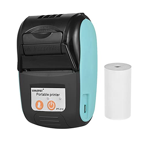 Etikettendrucker, Thermo Etikettiergerät BT Mini Wireless Labeldrucker für Barcode, QR-Code, Einzelhandel, Kabel, Kleinunternehmen, Kompatibel mit Android & iOS, mit 1 Papierrollen, Blau von Matybobe