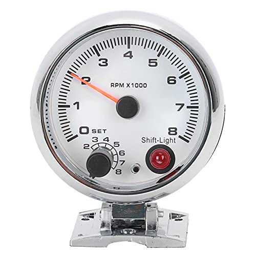 Tachometer 3,75in 0 8000 U/Min 7 Farb Hintergrundleuchten Universal Rev Meter Benzinfahrzeuge 95 Mm Weißer Chrom Tachometer 3,75in 0 8000 U/Min 7 Farb Hintergrundleuchten Universal Rev Meter Benzinfahrzeuge 95 Mm Weißer Chrom von Matybobe