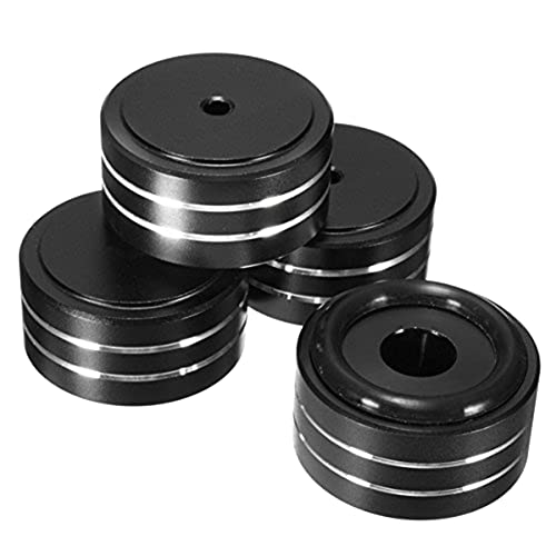 Mauedest 4 x 40 x 20 mm Aluminium-Hifi-Verstärker-Lautsprecher-Isolationsständer, Plattenspieler-Füße, Schwarz von Mauedest