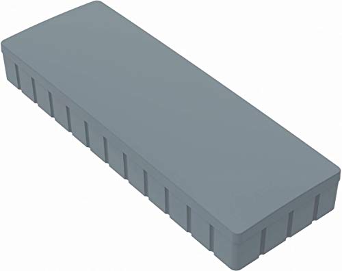 MAUL Magnete MAULsolid 54x19mm (10 Stück) | Mini Magnete aus Kunststoff mit 1kg Haftkraft | Starke Magnete für Whiteboard und Magnettafel | ideal für Büro, Homeoffice und Werkstatt | Grau von Maul