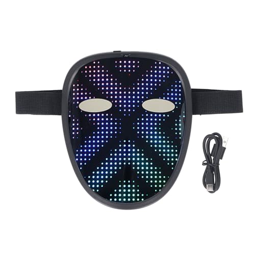 Mavaol LED-Gesichtsmaske, dynamische LED-Anzeigemaske mit 30 Bildern und 40 animierten Mustern, Gestensteuerung, USB-fähig, für Festivals, Cosplay, Partys von Mavaol