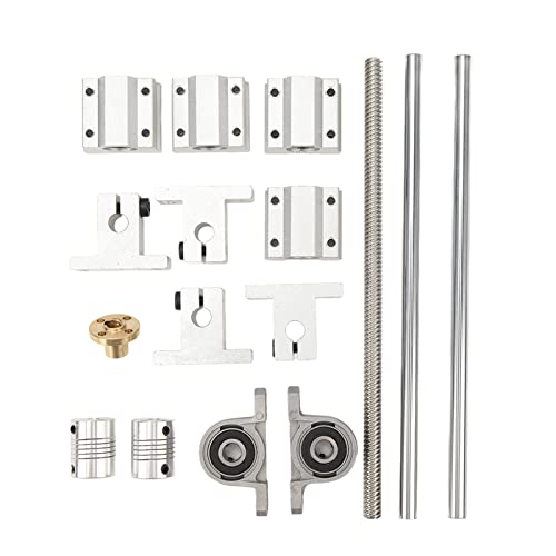 Mavaol Linear Motion Guide Rod Kit mit T8x8 Leitspindel, SC8UU Lagerblöcken, Wellenstützen und Kupplungen für 3D-Drucker, CNC, Automatisierungssysteme (8-200) von Mavaol