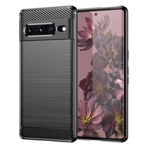 Max Power Digital Hülle für Google Pixel 7 Pro Carbon Cover Schutzhülle Handyhülle Silikon Case Stoßfest Kratzfeste Schutzhülle Schwarz Cover Shock [Kabellose Aufladung Kompatibel] von Max Power Digital