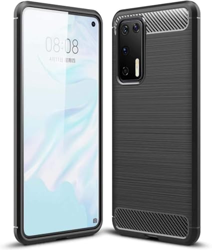 Max Power Digital Hülle für Huawei P40 Carbon Cover Schutzhülle Handyhülle Silikon Case Stoßfest Kratzfeste Schutzhülle Schwarz Cover Shock [Kabellose Aufladung Kompatibel] von Max Power Digital