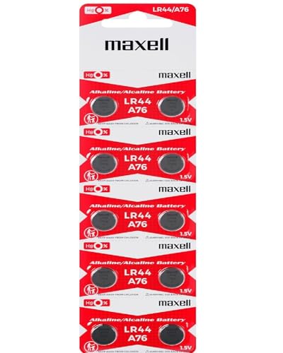 Maxell Knopfzelle LR44 / AG13 entspricht LR44/A76 10er Blister von Maxell