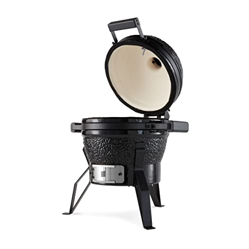 Premium Kamado BBQ 13 Zoll Ø 33 cm – Holzkohlegrill – Grillen, Räuchern, Backen, Dünsten – Herd – Eiergrill Schwarz von Maxima