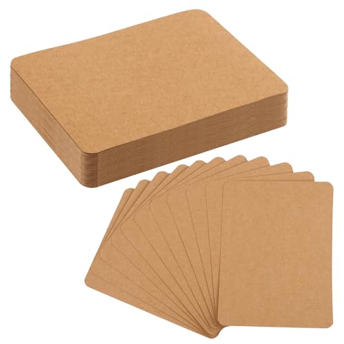 60 Stück A6 Kraftpapier Karten,10.8 X 14.5 CM 250g/m² Postkarten Blanko,Druckbar Karteikarten zum Selbstgestalten für DIY Kreative Craft Hochzeitskarte Grußkarten (Braun) von Maxmoc