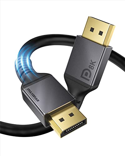 Maxonar DisplayPort Kabel 1.4 10M 【VESA-zertifiziert CL3 für Wandeinbau】 DP1.4 Kabel 8K@60Hz HBR3 4K@60Hz/144Hz/120Hz 5K@60Hz 2K@165Hz/240Hz Unterstützt FreeSync G-Sync HDR10 Display Port von Maxonar