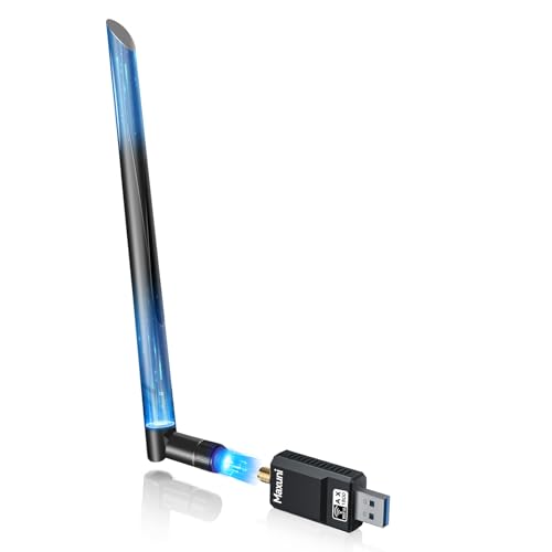 Maxuni AX1800 Mbit/s USB-WLAN-Adapter USB3.0 Dualband 2,4 G/5 GHz mit High-Gain-Antennenadapter, WLAN-Netzwerkadapter, kabelloser WLAN-Dongle für Desktop-PC/Tablet/Laptop, unterstützt Windows 10/11 von Maxuni