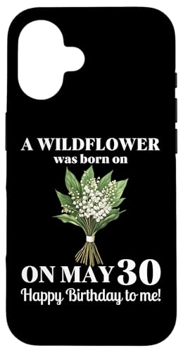 März Geburt Maiglöckchen und Weißdorn 30. Mai Geburtstag Hülle für iPhone 16 von May Birthday Wildflower Designs