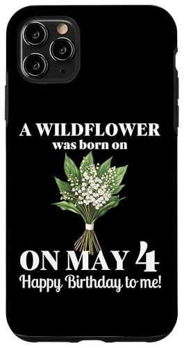 Mai Geburt Blume Maiglöckchen Weißdorn Mai 4 Geburtstag Hülle für iPhone 11 Pro Max von May Birthday Wildflower Designs