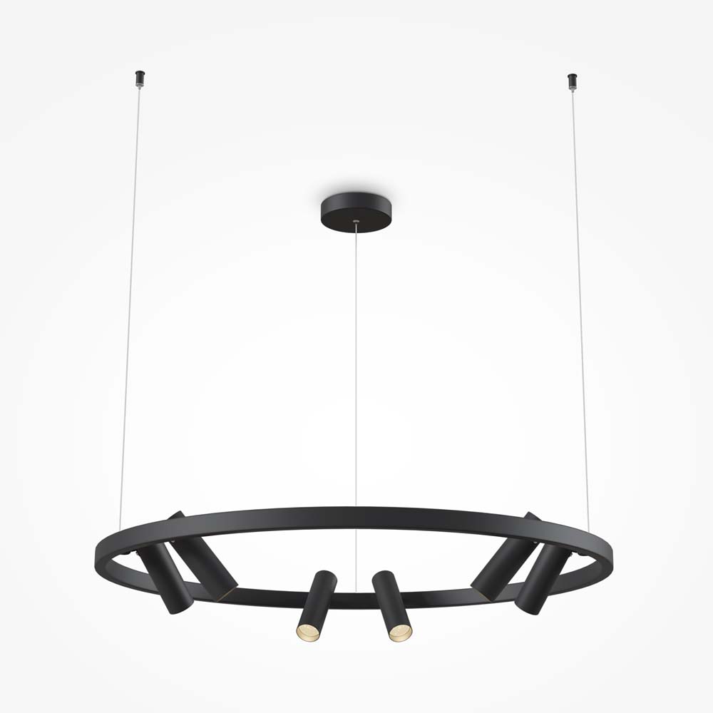 LED Pendelleuchte schwarz, Spots verstellbar, H 120 cm von Maytoni