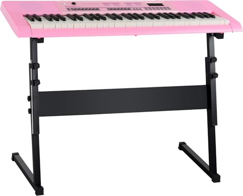 McGrey 6170 PK Akku-Keyboard Safety Fix Set - 61 Tasten-Keyboard - 200 Klänge & Rhythmen - Betrieb mit Akku und Netzteil möglich - MP3-Player via USB-Stick - Inkl. Mikrofon und Keyboard-Ständer - Pink von McGrey