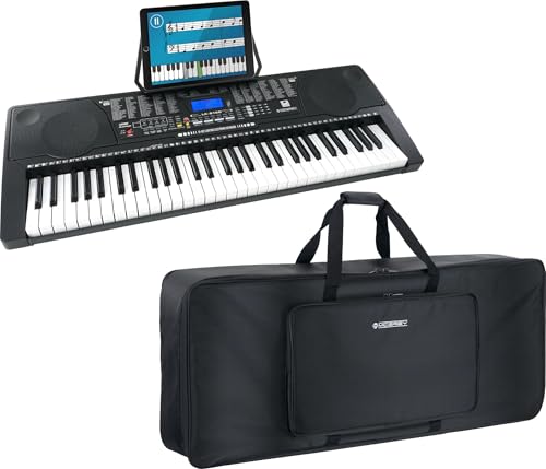 McGrey LK-6150 61 Tasten Keyboard Taschen Set - Einsteiger-Keyboard mit 61 Leuchttasten - 255 Sounds und 255 Rhythmen - 61 Percussion-Sounds - 50 Demo Songs - integrierter MP3-Player - Schwarz von McGrey