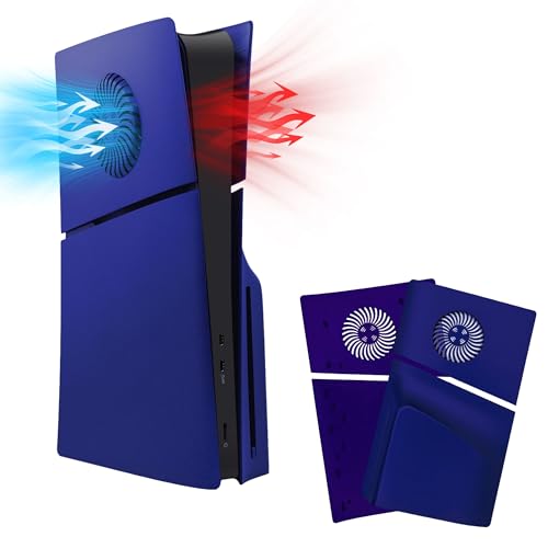 Mcbazel PS5 Slim Frontplattenersatz Faceplates Dauerhafte ABS Schutzersatzabdeckung mit Kühlungsventilzubehör für Playstation 5 Slim Disc Edition -Blau von Mcbazel