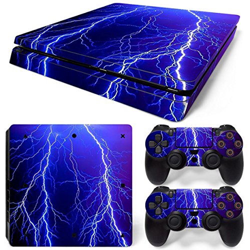 Mcbazel Pattern Series Decals Vinyl Skin Sticker for PS4 Slim (Blue Thunder) von Mcbazel