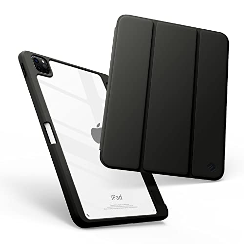 Mcku Bear für iPad Pro 11 hüll (4.Generation2022), iPad 11 Zoll Pro Hülle 2021/2020(3./2.Gen) mit Stifthalter,Transparent Klar Hartschalen Rückseite, schwarz von Mcku Bear