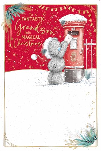 Me To You Tatty Teddy Weihnachtskarte, Fantastischer Enkel, 15,2 x 22,9 cm, offizielle Kollektion von Me To You Bear