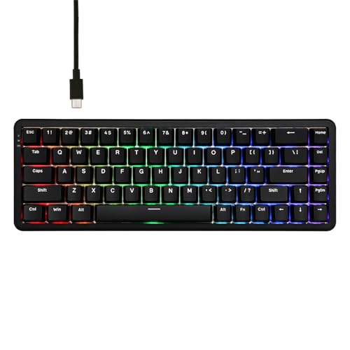 MechLands AK680 MAX Wired Gaming Keyboard mit Hall-Effekt Schalter, Rapid Trigger Magnetic Keyboard, Mechanische Tastatur mit 8K Polling Rate, Top Struktur, RGB (Schwarz) von MechLands