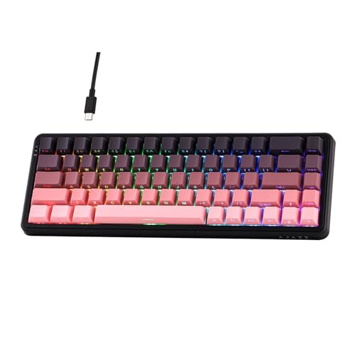 MechLands AK680 MAX Wired Gaming Keyboard mit Hall-Effekt Schalter, Rapid Trigger Magnetic Keyboard, Mechanische Tastatur mit 8K Polling Rate, Top Struktur, RGB (Schwarz Rosa) von MechLands