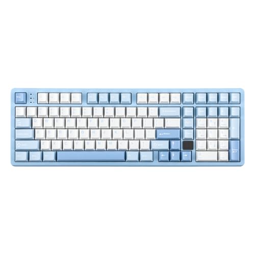 MechLands LEOBOG Hi98 Aluminium-Legierung kabelgebundene Gaming-Tastatur, 98% Hot Swappable Custom Keyboard, programmierbare mechanische Tastatur mit FR4-Platte, NKRO, RGB für Win/Mac/Linux (Blau) von MechLands