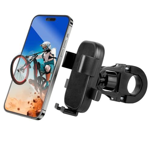 Mechrig 94001 Motorrad-Handyhalterung, Fahrrad-Lenker-Handyhalterung, Smartphone-Halterung, 360° verstellbar, Einhandbedienung, Fahrradzubehör, Lenker-Handy-Clip-Halterung, 94001 von Mechrig