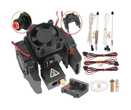 3D Drucker V6 Hotend Kit Alle Metall Remote Bowden Direct Wade Extruder Volcano Lüfter Halterung PT100 Zubehör(Volcano Bowden KitC,24V) von MedgAs