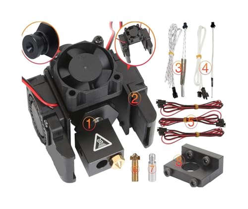 3D Drucker V6 Hotend Kit Alle Metall Remote Bowden Direct Wade Extruder Volcano Lüfter Halterung PT100 Zubehör(Volcano Direct KitC,12V) von MedgAs