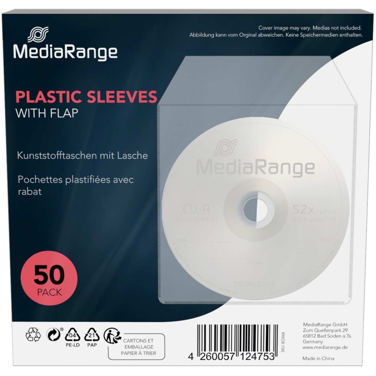 CD/DVD Plastikhüllen, Schutzhülle von MediaRange