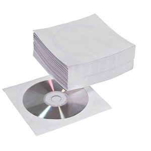 MediaRange 1er CD-/DVD-Hüllen Papiertaschen weiß, 50 St. von MediaRange