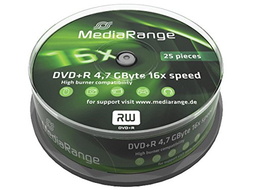 MediaRange MR404 DVD+R Rohlinge (16x Geschwindigkeit, 4,7GB, 25er Spindel) von Smartree