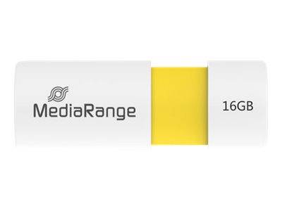 MediaRange USB-Stick 16GB USB 2.0 Slider yellow von MediaRange