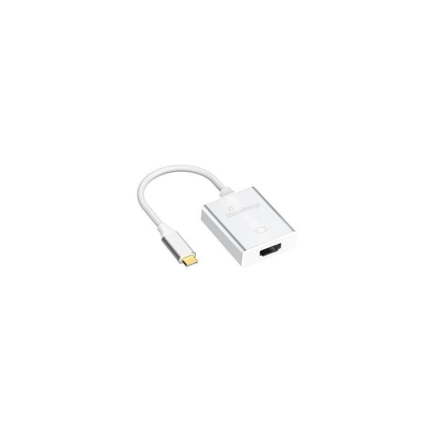 MediaRange USB Type-C 3.1 auf HDMI converter, silver von MediaRange