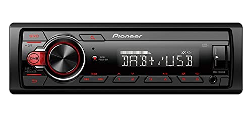 MEDIADOX 1-DIN Autoradio-Set inkl. Spannungswandler und Unterbaukonsole von Pioneer (MVH-130DAB) passend für LKW/Truck/Bus/24 Volt/24V von Mediadox