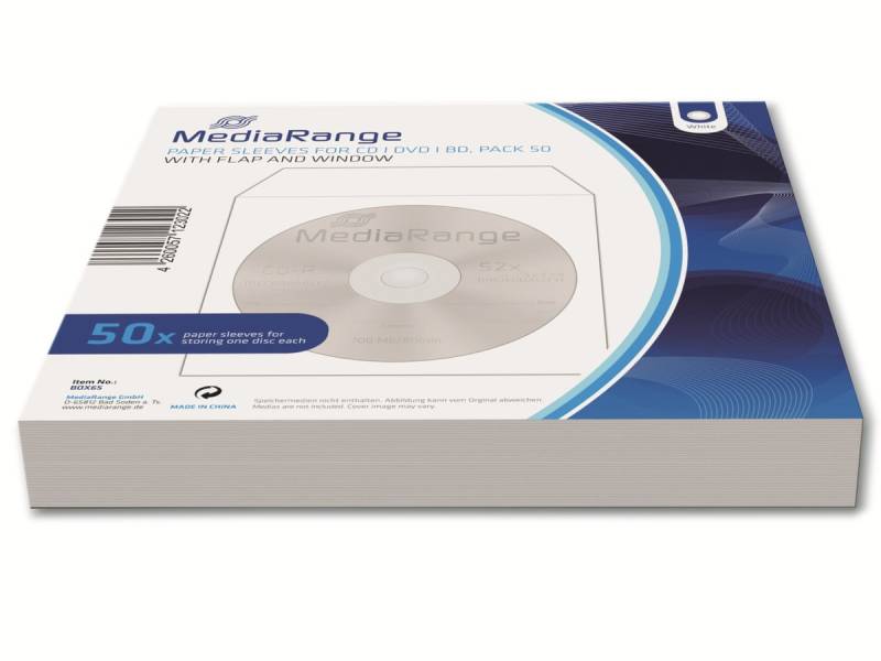 MEDIARANGE CD-Papiertaschen, 50er Pack von Mediarange