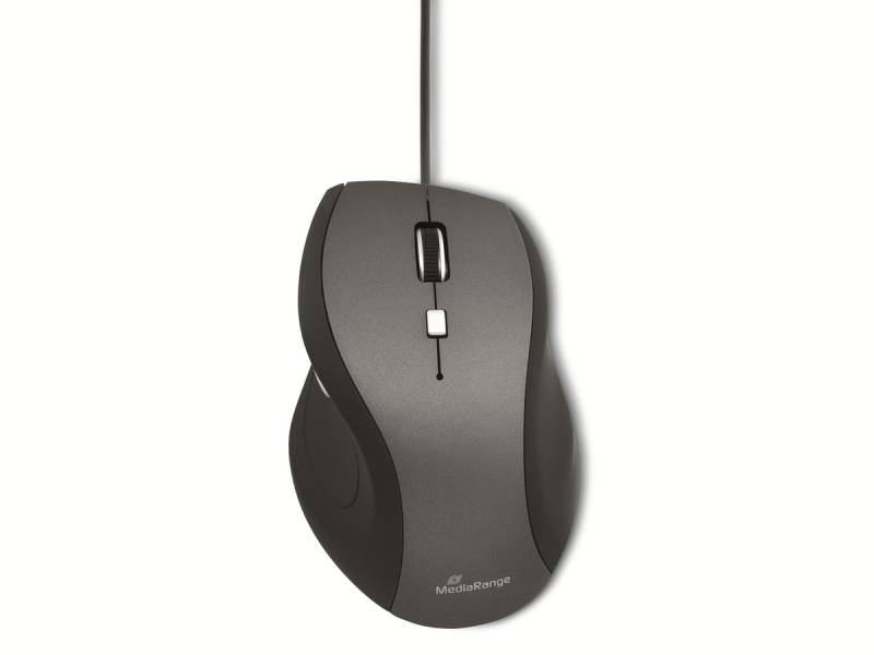 MEDIARANGE USB-Maus MROS202, 5 Tasten, schwarz/grau von Mediarange