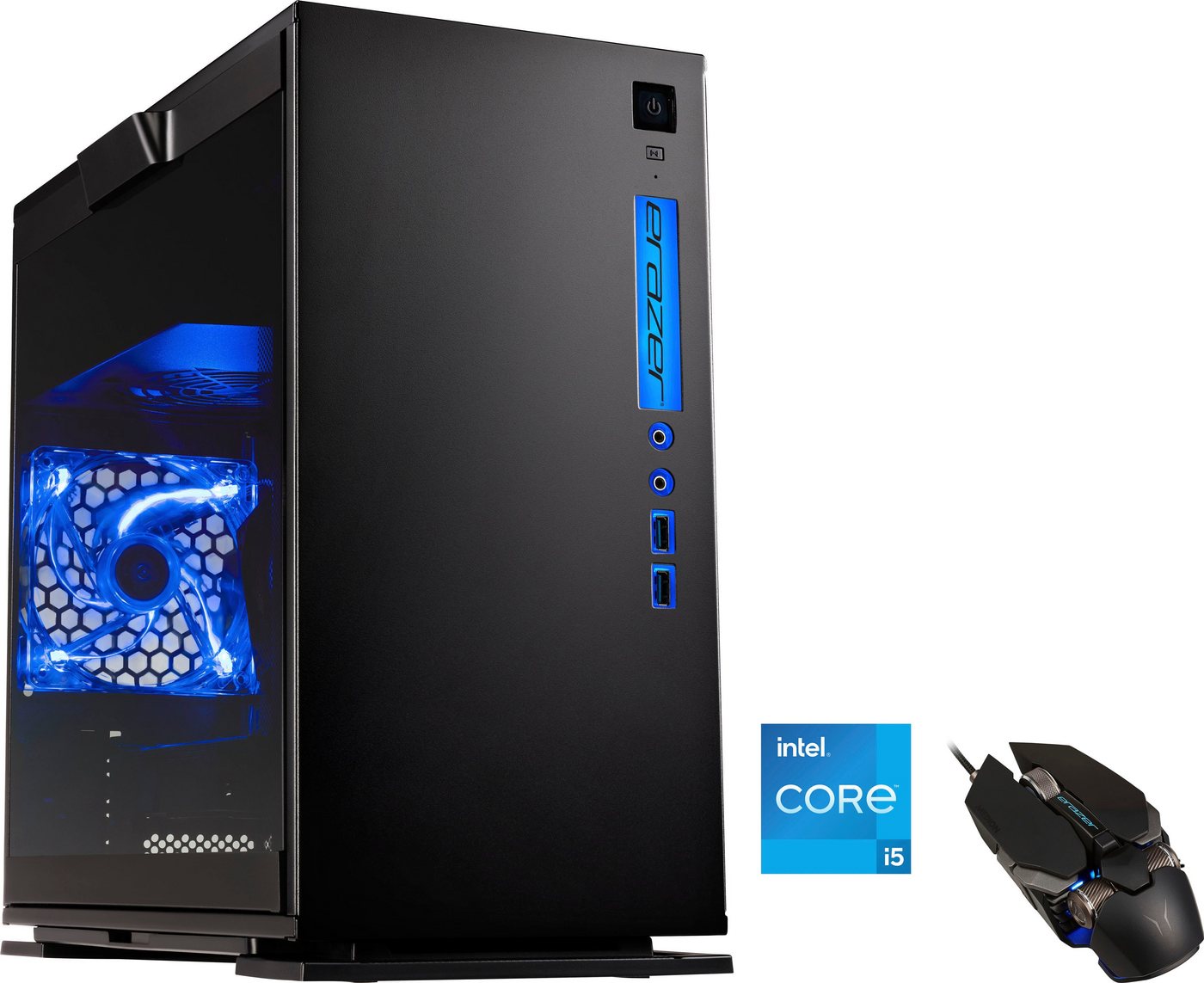 Medion® ERAZER Engineer P10 Gaming-PC (Intel® Core i5 12400F, GeForce RTX 3060 Ti, 16 GB RAM, 1000 GB SSD, Luftkühlung) von Medion®