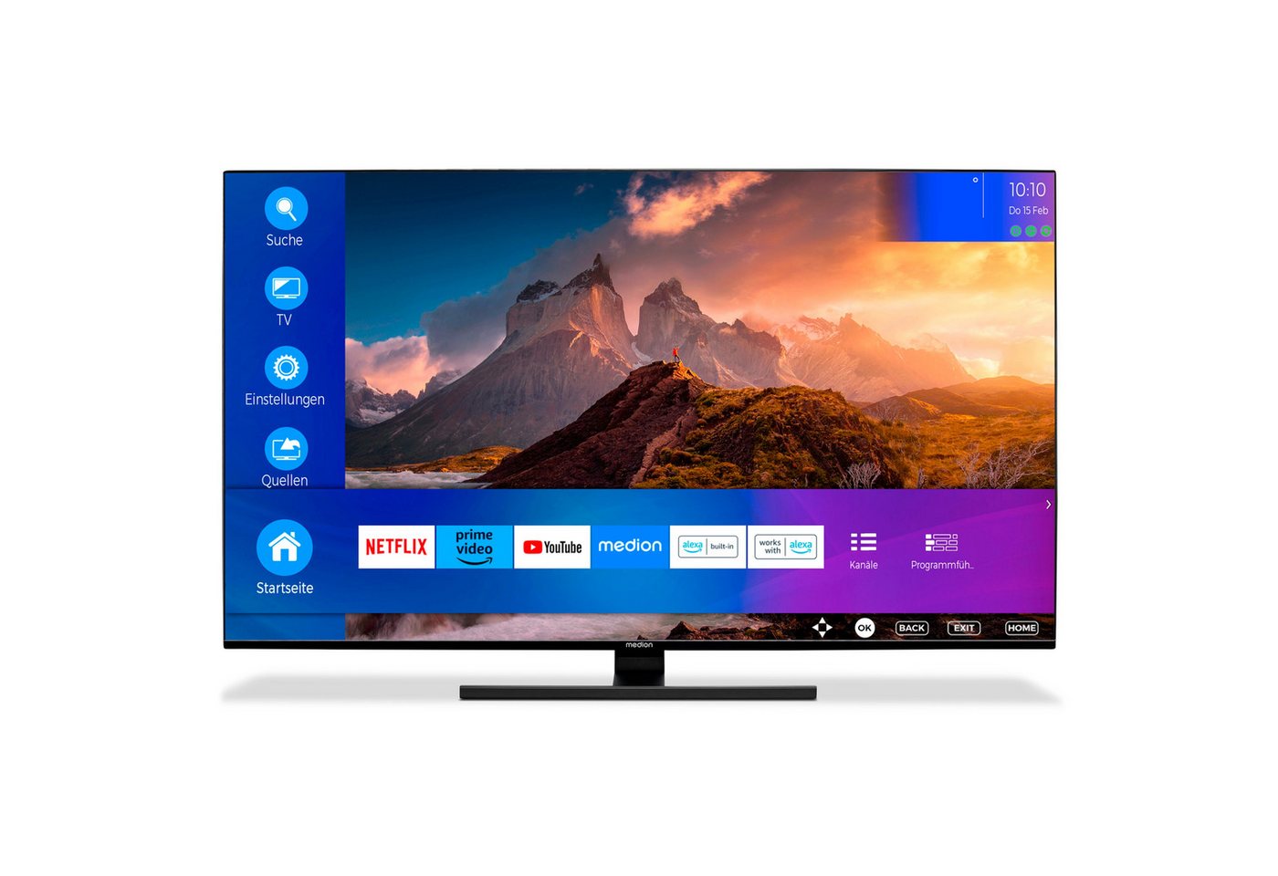 Medion® MD30988 LED-Fernseher (163.9 cm/64.5 Zoll, 4K Ultra HD, Smart-TV, X16572) von Medion®