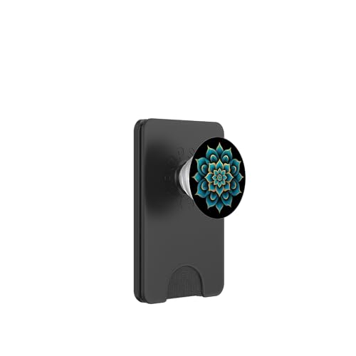 Blaues Mandala Lotusblume Yoga Meditation Spirituell Heilig PopSockets PopWallet für MagSafe von Meditative Floral Mandala Relaxation Zen Vibes