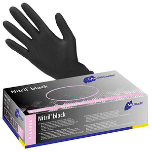 Meditrade® unisex Einmalhandschuhe Nitril® black schwarz Größe XL 100 St. von Meditrade®