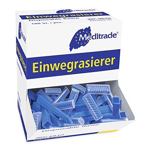 Meditrade 9610 Unsteriler Einweg-Rasierer, Rostfreier, Einschneidig (100-er pack) von Meditrade